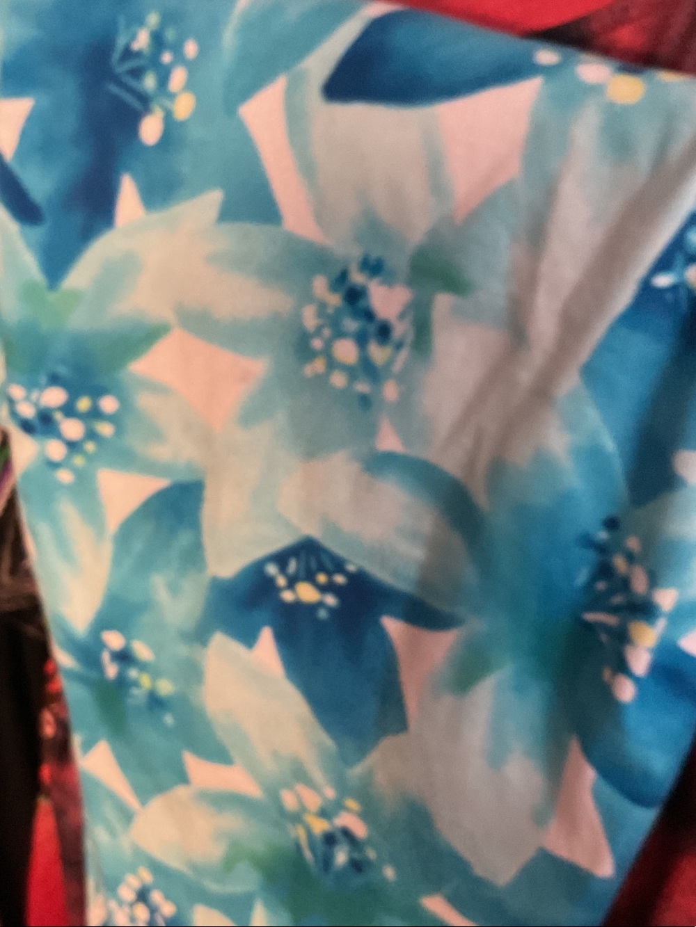Floral Blue Watercolor Print Women’s Top